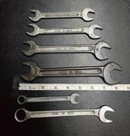 Vintage Drop Forged Steel Sae Open End & Comb. Wrench Set 6PC 7/16-25/32 Usa. Fixed Price $15.00.