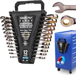 Sedy 12-PC Metric Ratcheting Combination Wrench Set (8-19 Mm) W/ Magnetic Holder. Fixed Price $37.00.