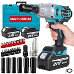 Cordless Electric Impact Wrench Gun 1/2'' 1000N.M High Power Driver 2PC Battery. Fixed Price $75.99.