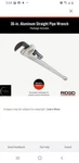 Ridgid 31110 Model 836 900MM 36-INCH Heavy Duty Aluminum Straight Pipe Wrench. Fixed Price $215.72.