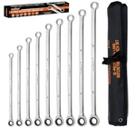 Horusdy 9-PIECE Extra Long Ratcheting Wrench Set With Tool Bag & Box. Fixed Price $72.49.