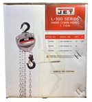 Jet Series 1-TON Hand Chain Hoist 10' Lift Model L-100-100W0-10. Fixed Price $199.00.