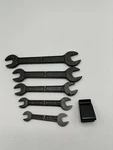 Vintage Bridgeport Open End Wrench Set, 6PCS, Usa, W/original Metal Clamp. Fixed Price $40.00.