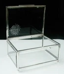 Antique Sterling Silver Mounted Glass Display Trinket Box, Wright & Davies 1894. Fixed Price $666.57.