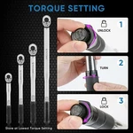 Ticonn Drive Click Torque Wrench, Sae/metric Dual Range, Chrome Vanadium Steel. Fixed Price $24.98.