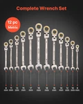 Vevor 12-PCS Flex-head Ratcheting Wrench Set Metric 8-19MM, 72-TOOTH Cr-v Steel. Fixed Price $41.99.