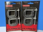 2X Vintage Nos Sears Craftsman 1" 25MM Standard C-clamp NO.9 51761 New Sealed. Fixed Price $21.99.