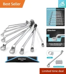High-polish Chrome Vanadium 9-PIECE Offset Box Wrench In Portable Pouch. Fixed Price $54.14.